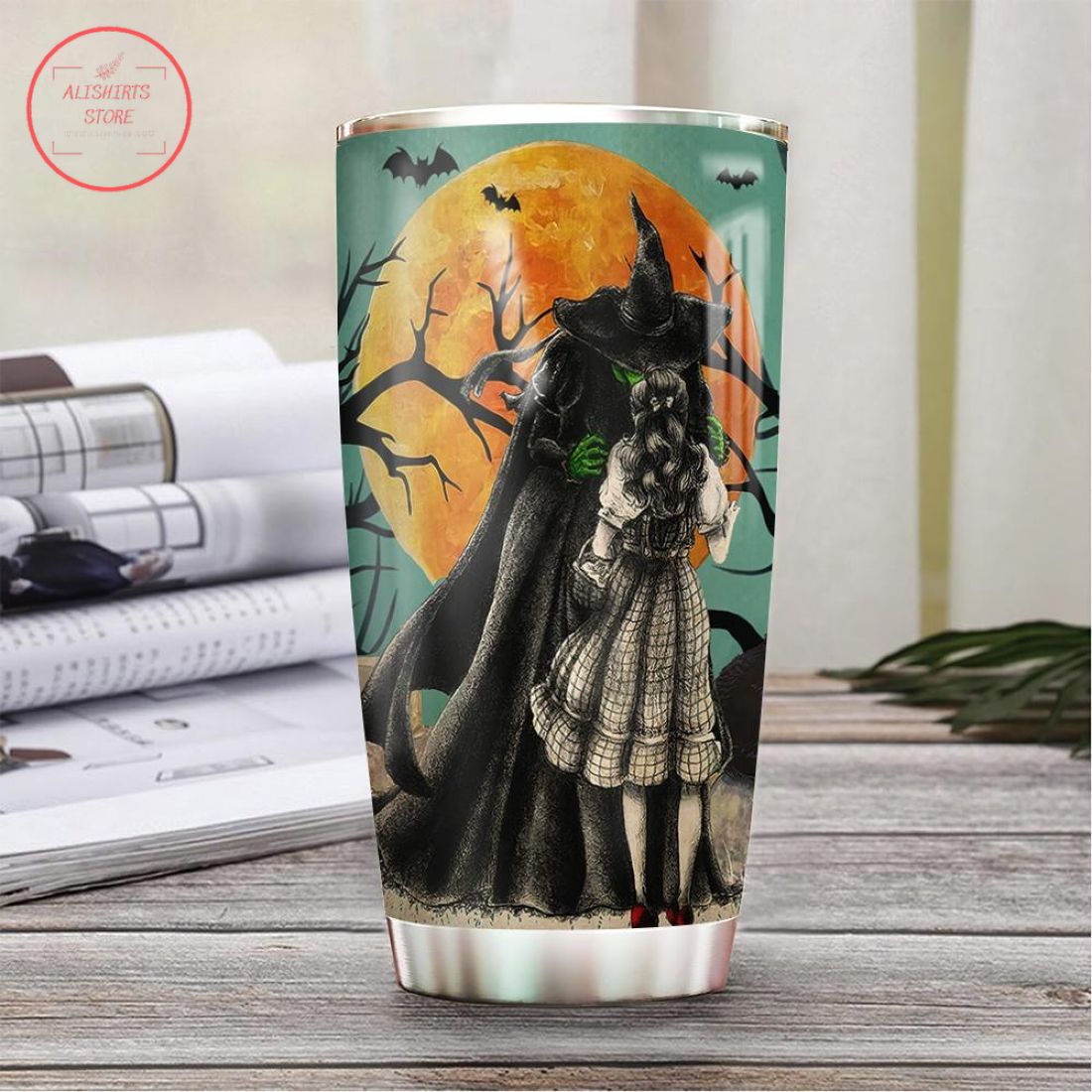 Halloween Witch in a World full Stainless Steel Tumbler