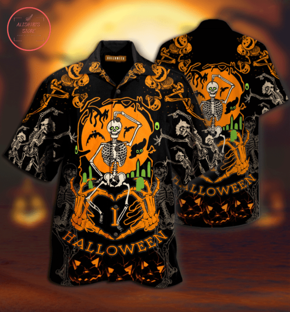 Hawaiian Shirts Dancing Skeleton 3D Halloween