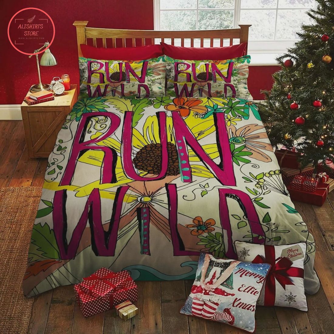 Hippie Run Wild Flower Christmas Bedding Set