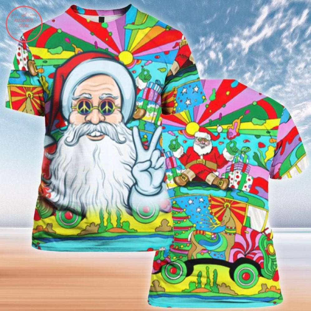 Hippie Santa Claus Shirt and Hoodie