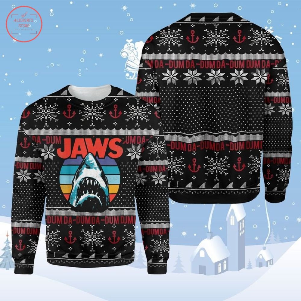 Horror Shark Jaws Ugly Christmas Sweater