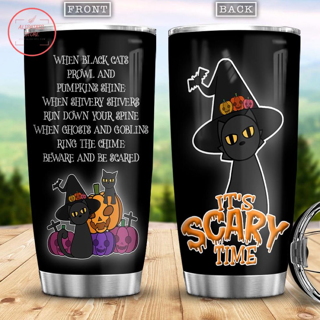 It's Scary Time Trick Or Treat Halloween Stainless Tumbler