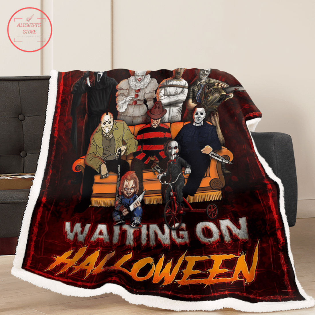 Just Sitting Here Waiting for Halloween Blanket