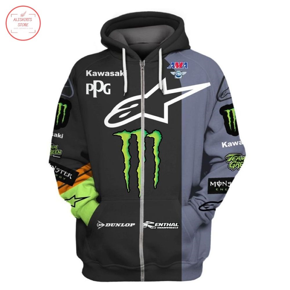 Kawasaki Monster Energy Racing Team Shirt and Hoodie