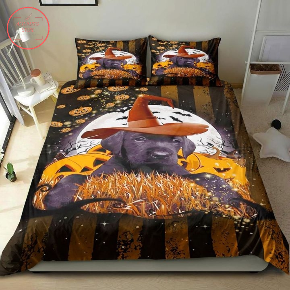 Labrador Dog Witch In Halloween Night Blanket