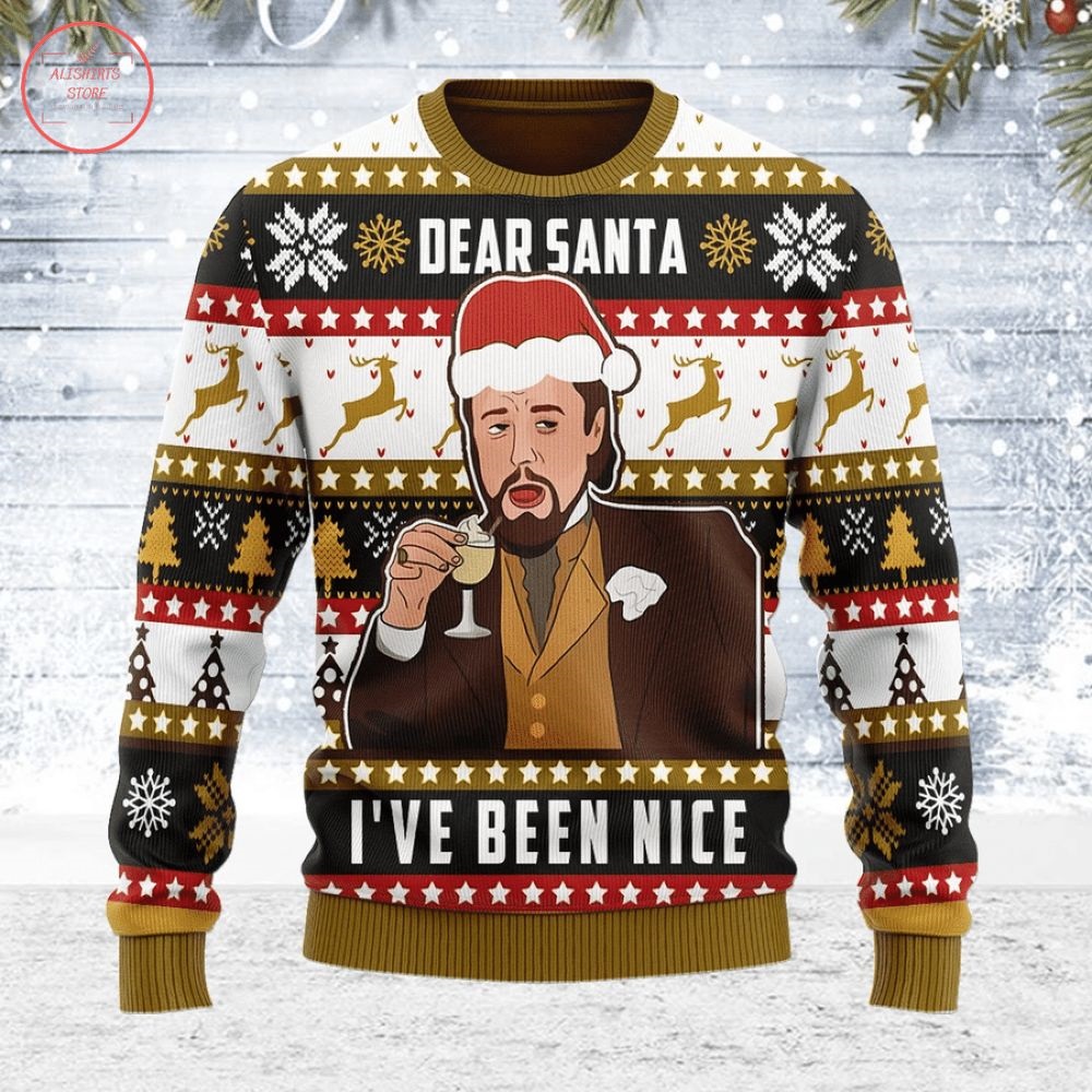 Leo Laughing Meme Ugly Christmas Sweater