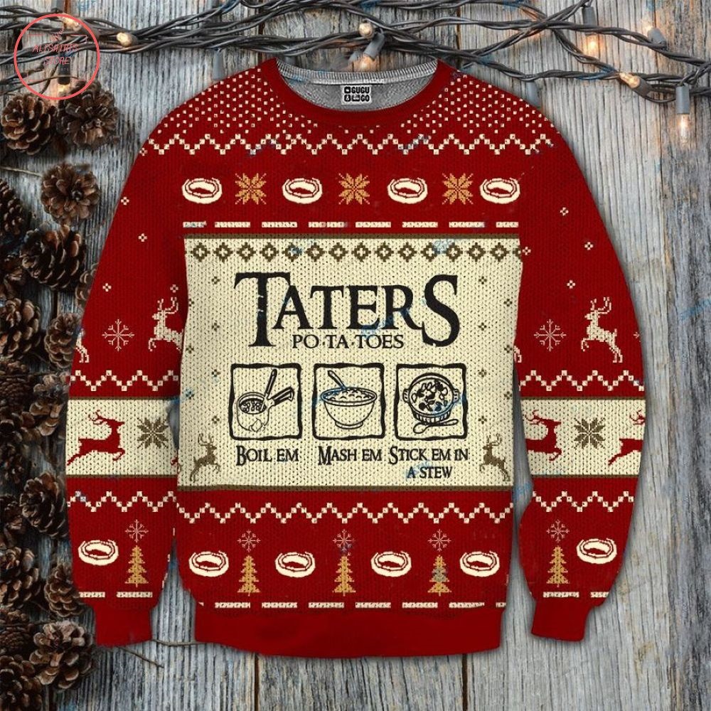 Lord Of The Rings Taters Potatoes Christmas Ugly Sweater