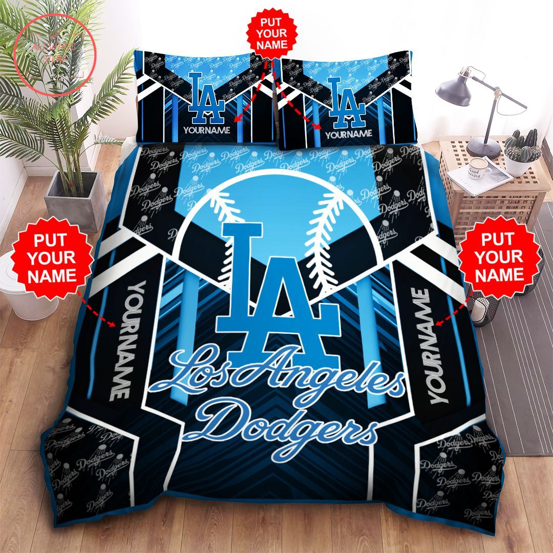 Los Angeles Dodgers Black&Blue Personalized Bedroom Sets