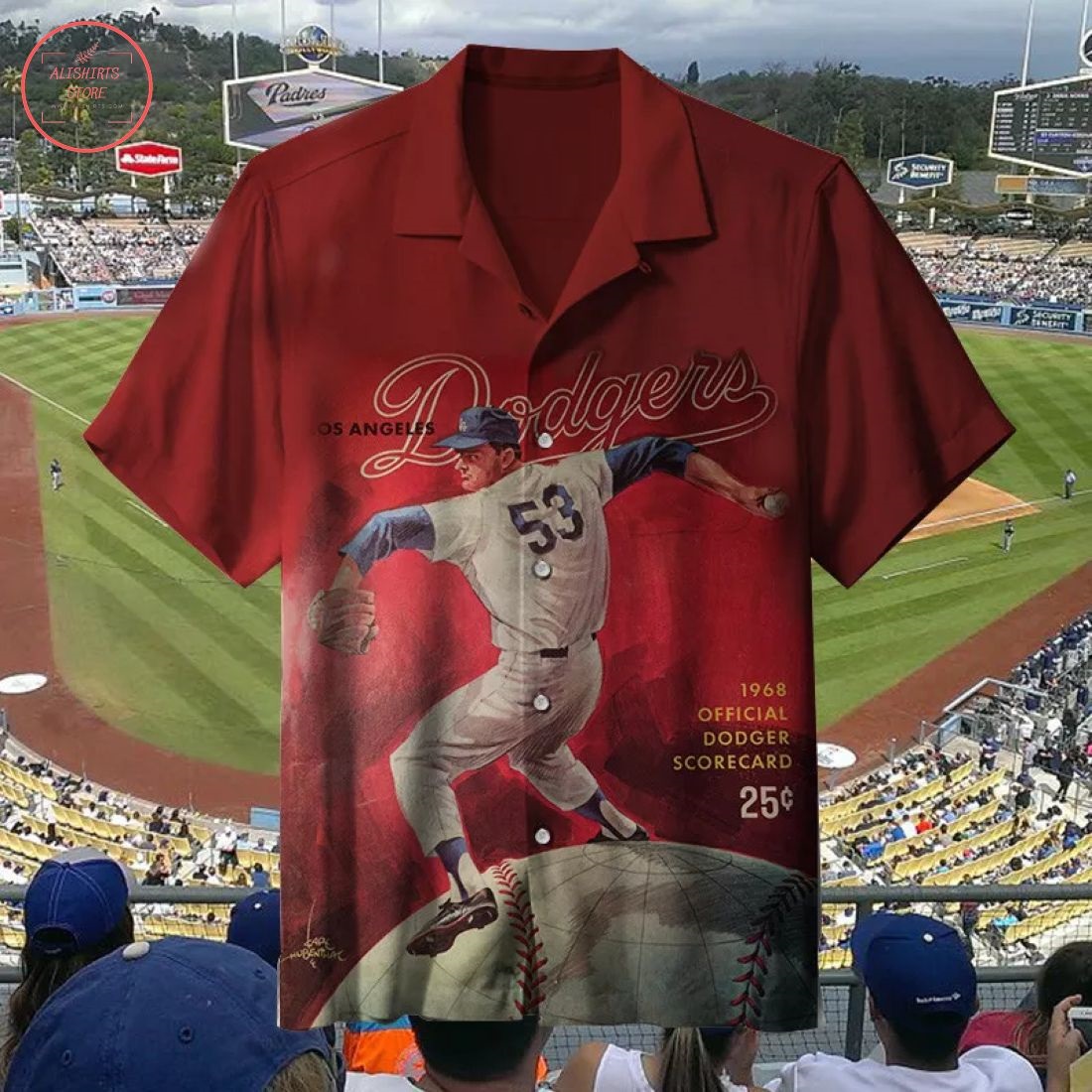 MLB 1968 Los Angeles Dodge Hawaiian Shirt