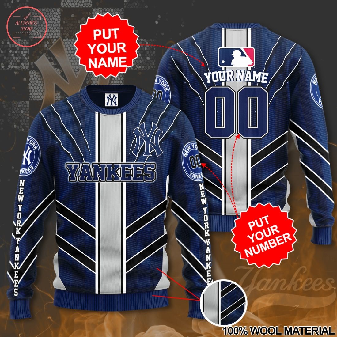 MLB New York Yankees Personalized 3D Sweatshirt