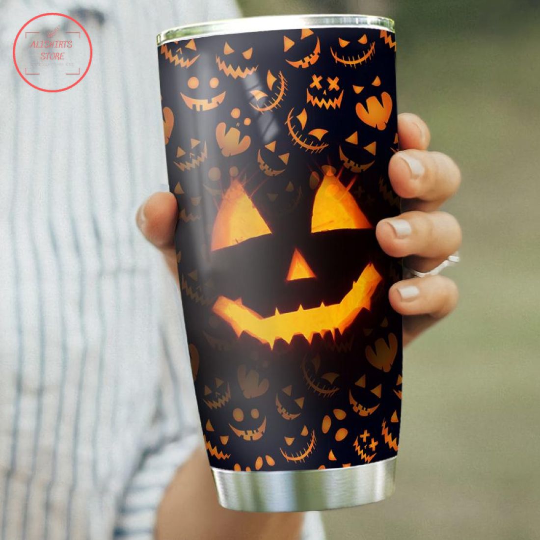 Magic Moonlight Scary Pumpkin Halloween Tumbler