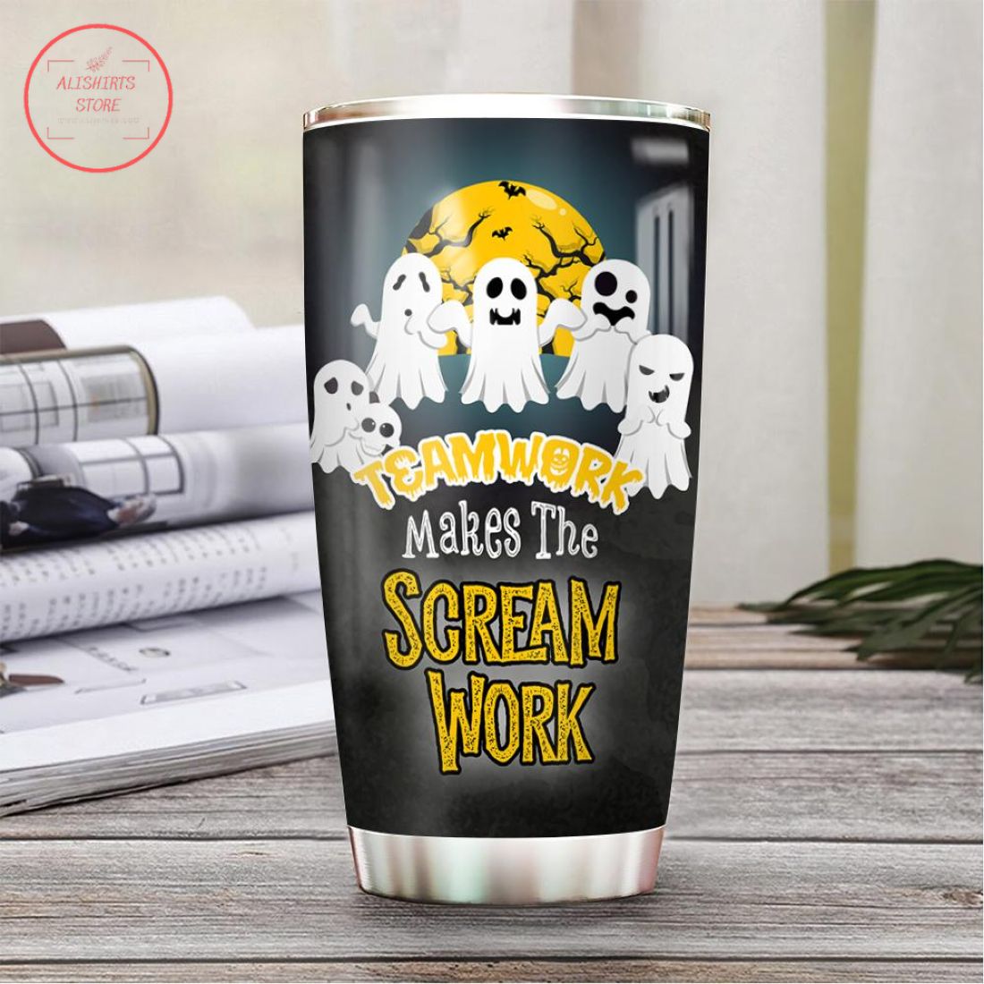 Makes The Scream Work Halloween Stainless Steel Tumbler