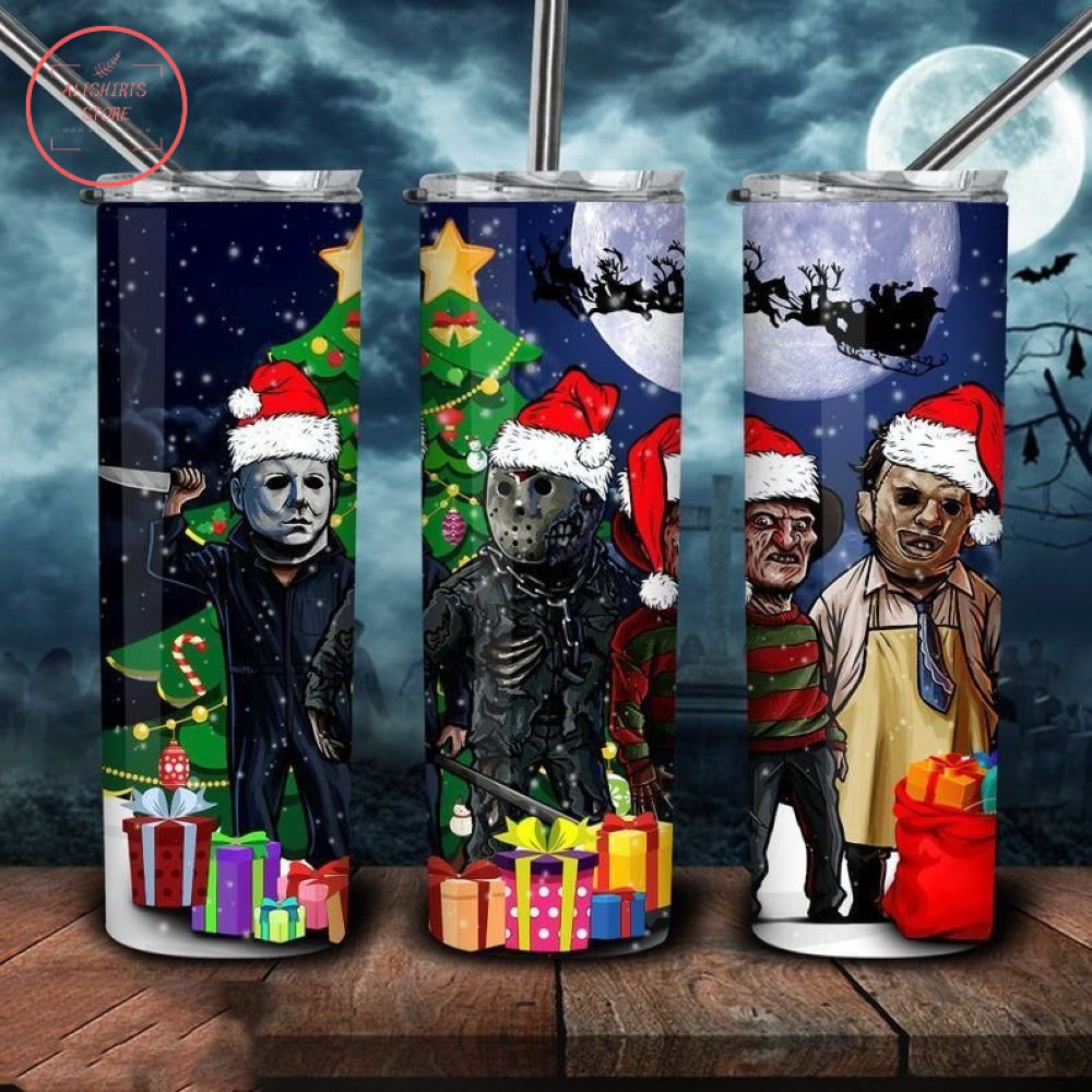 Merry Christmas Teams Family Horror Movies Tumbler