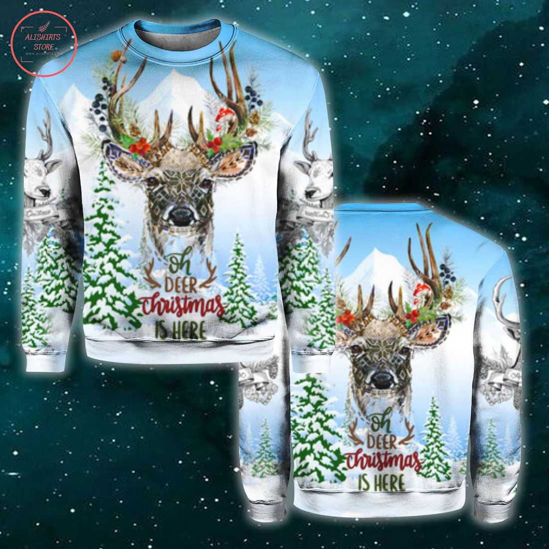 Merry Christmas With Deer Shirt and Hoodie