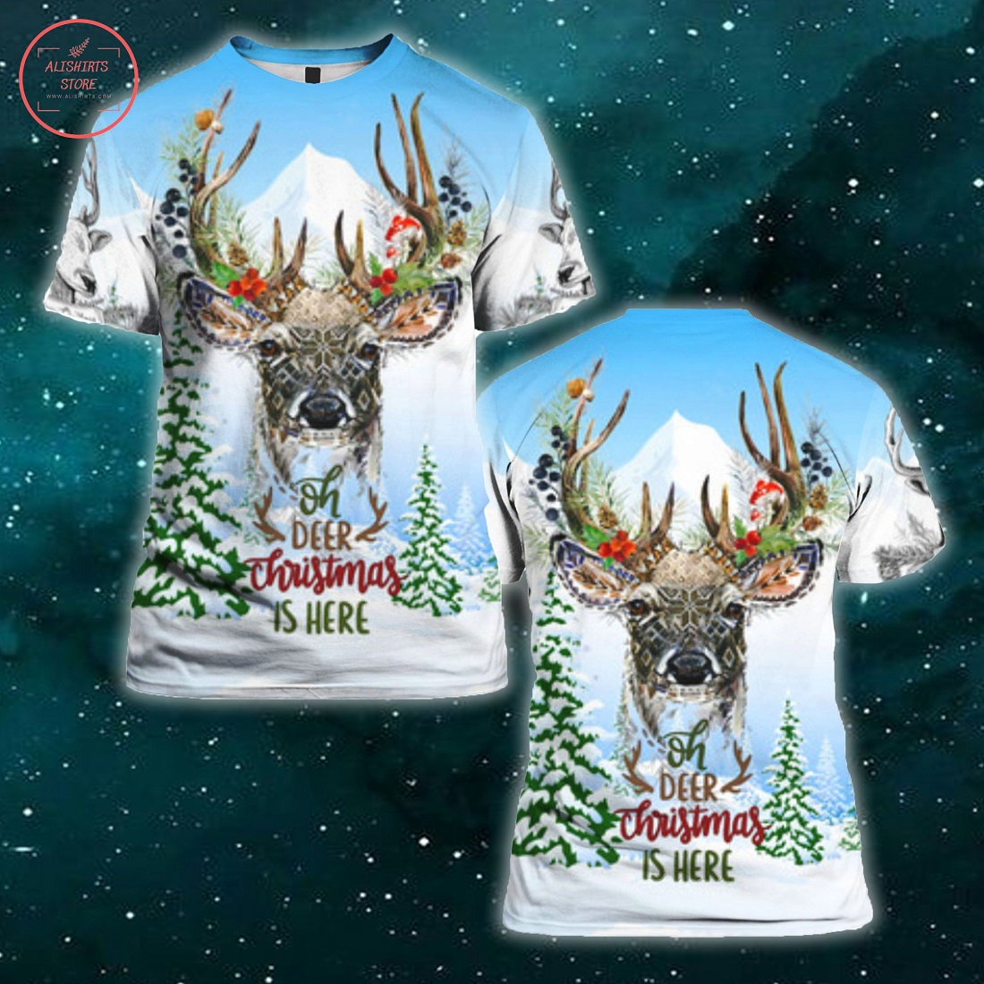 Merry Christmas With Deer Shirt and Hoodie