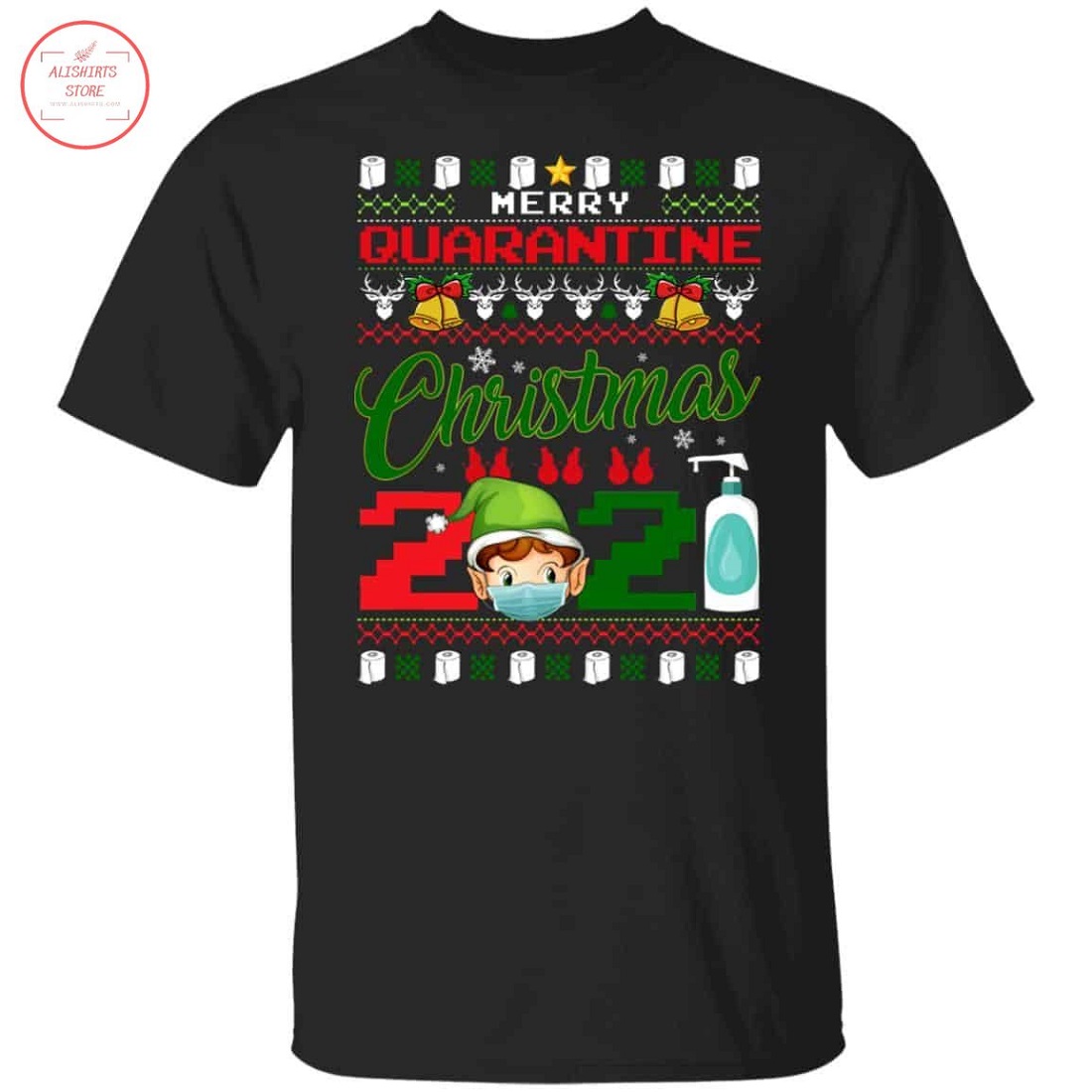 Merry Quarantine Christmas 2021 Funny T-Shirt