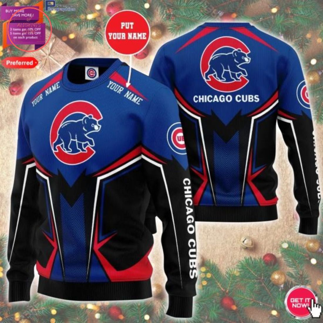 Mlb Chicago Cubs Personalized Sweater