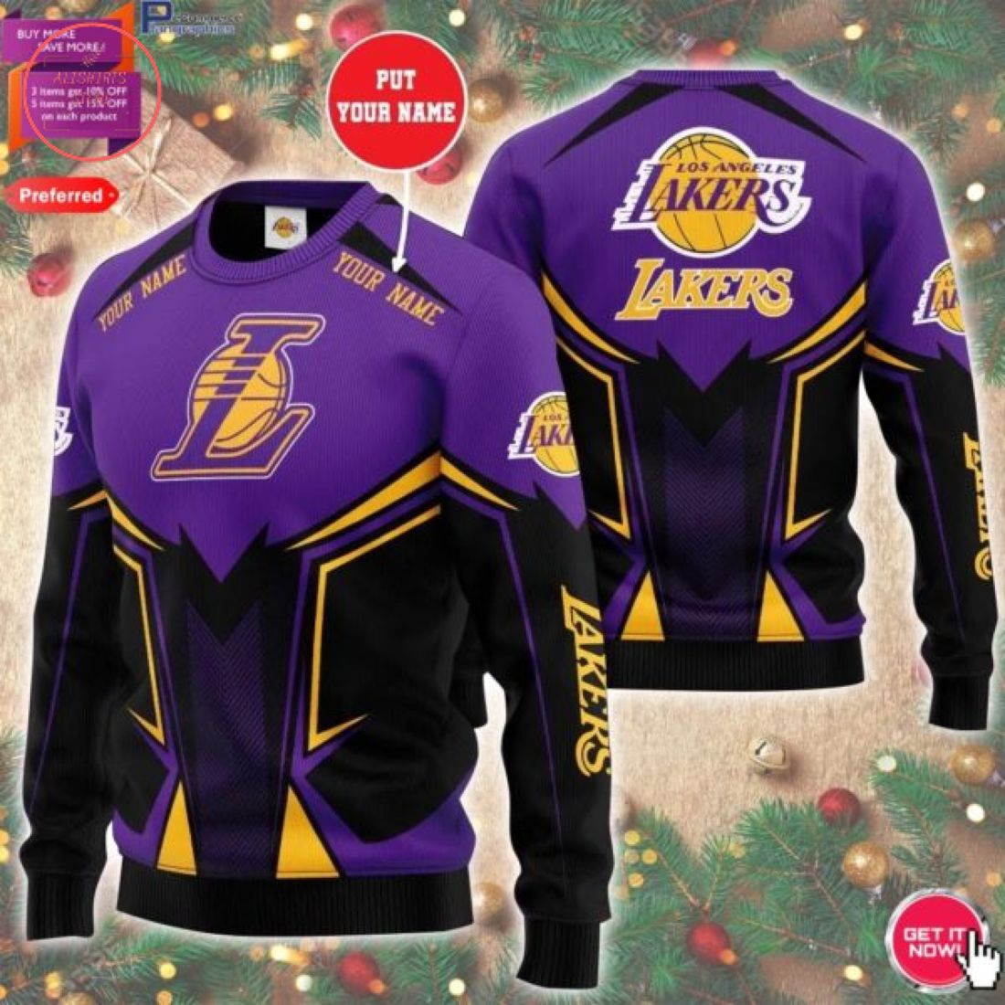 NBA Los Angeles Lakers Personalized Sweater