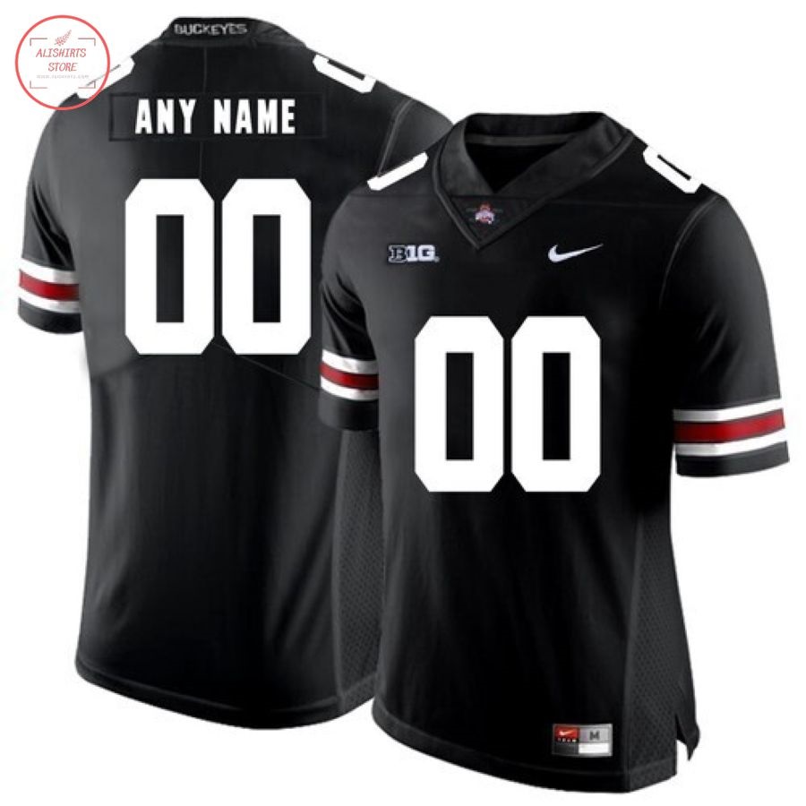 NCAA Ohio State Buckeyes Custom Black White Football Jersey