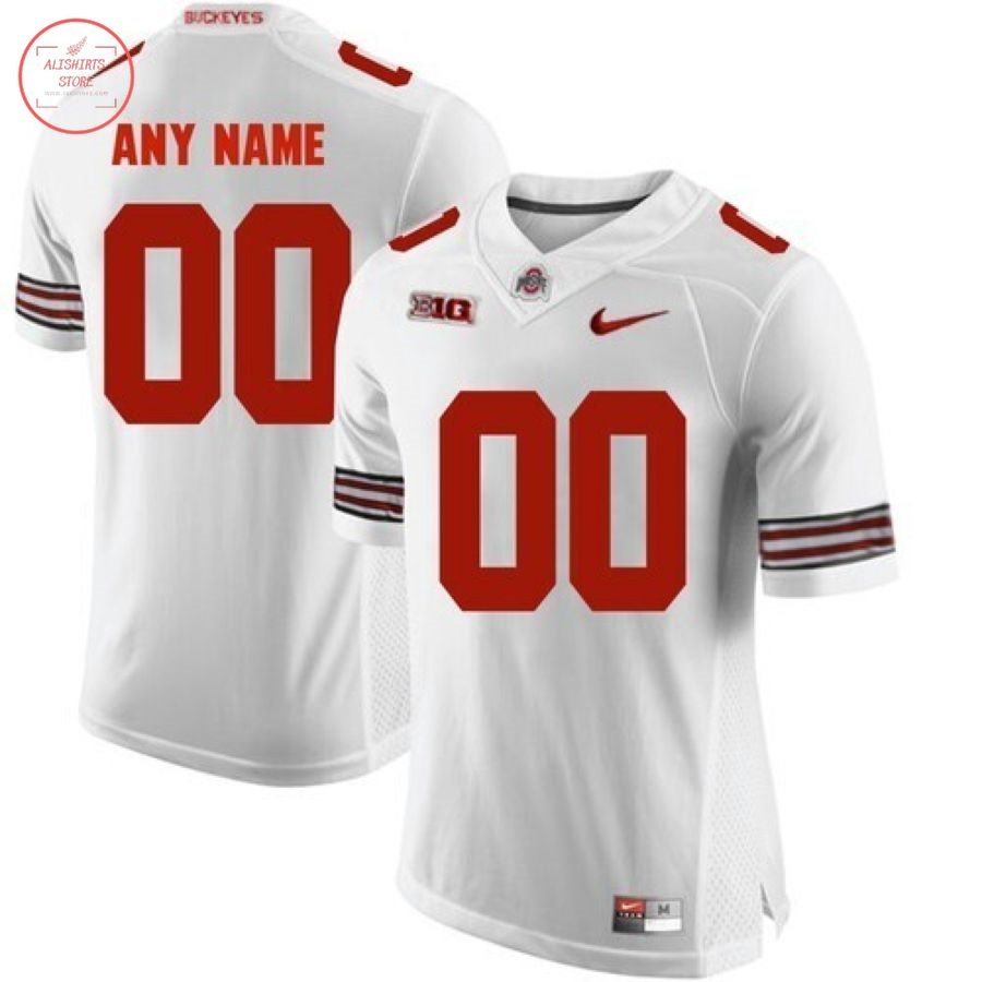 NCAA Ohio State Buckeyes Personalized Football White Jersey