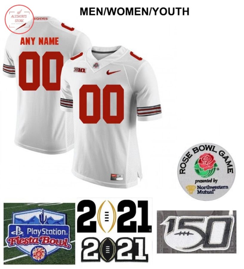 NCAA Ohio State Buckeyes Personalized Football White Jersey