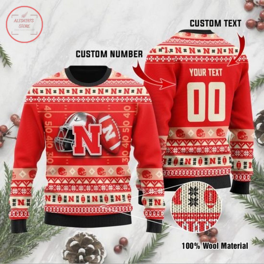 NCCA Nebraska Cornhuskers Custom Ugly Christmas Sweater