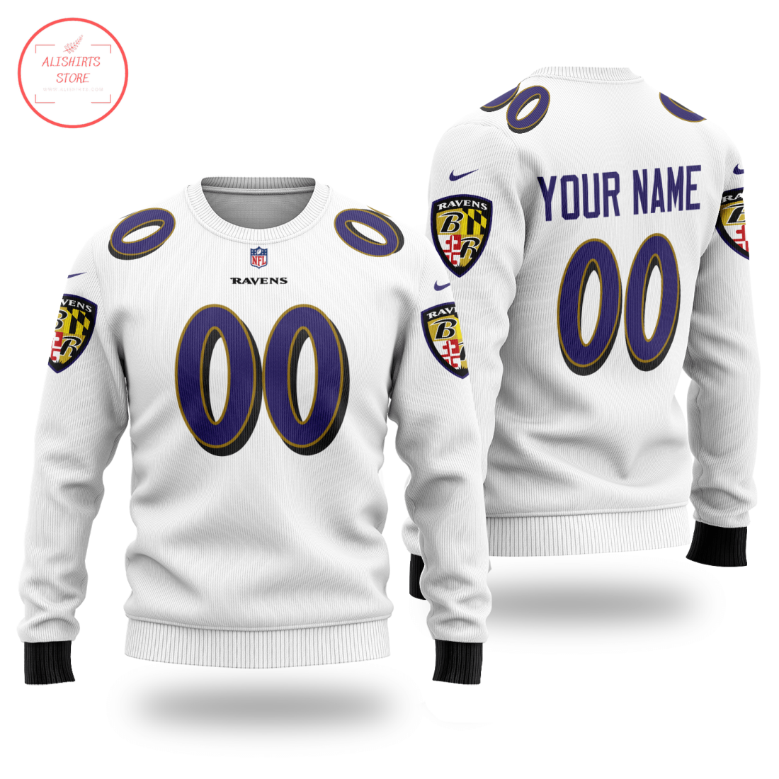 NFL Baltimore Ravens Personalized Sweater
