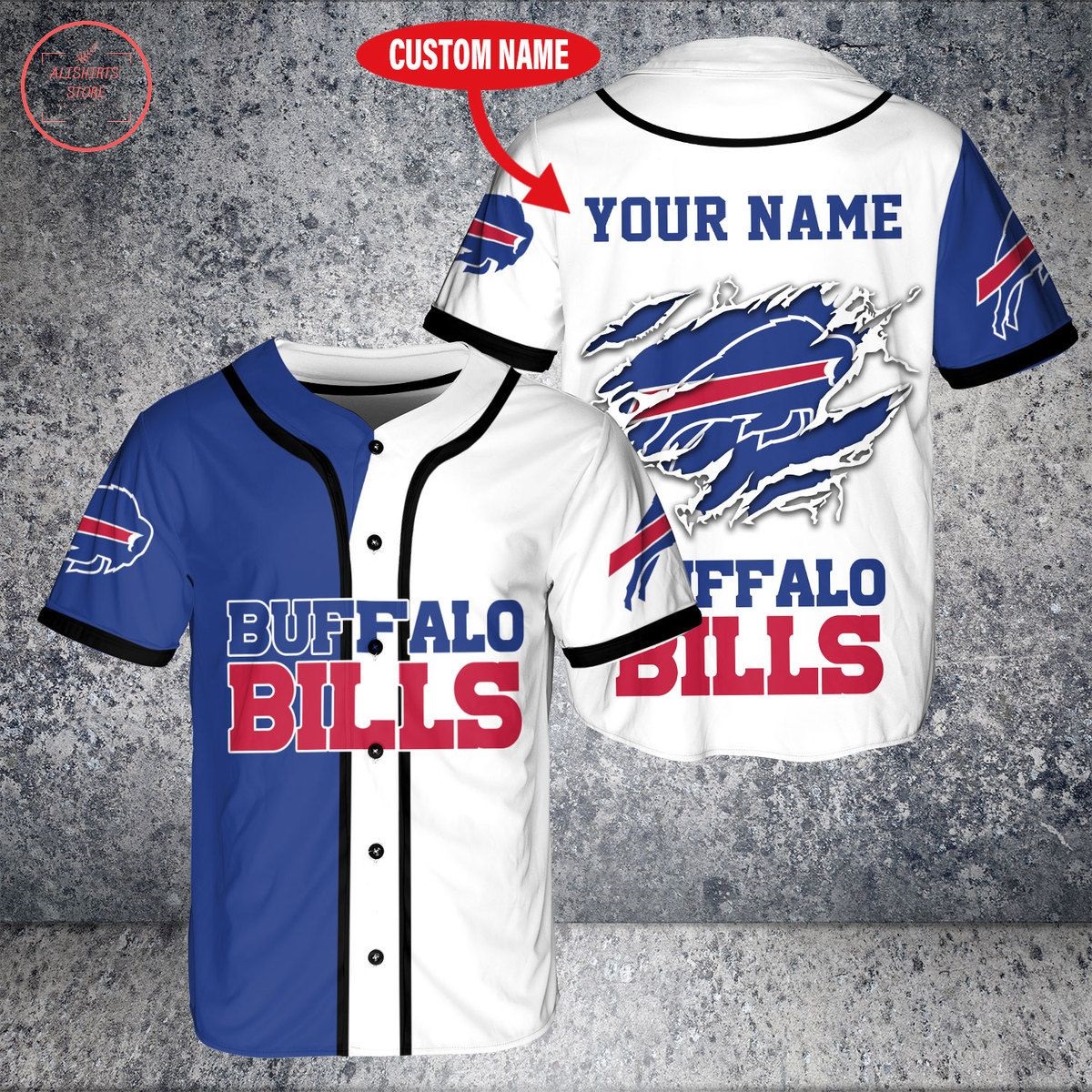 NFL Buffalo Bills Personalized Baseball Jersey