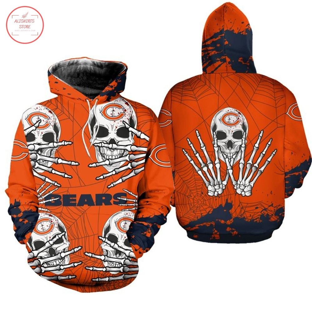 NFL Chicago Bears Skull Halloween Hoodie