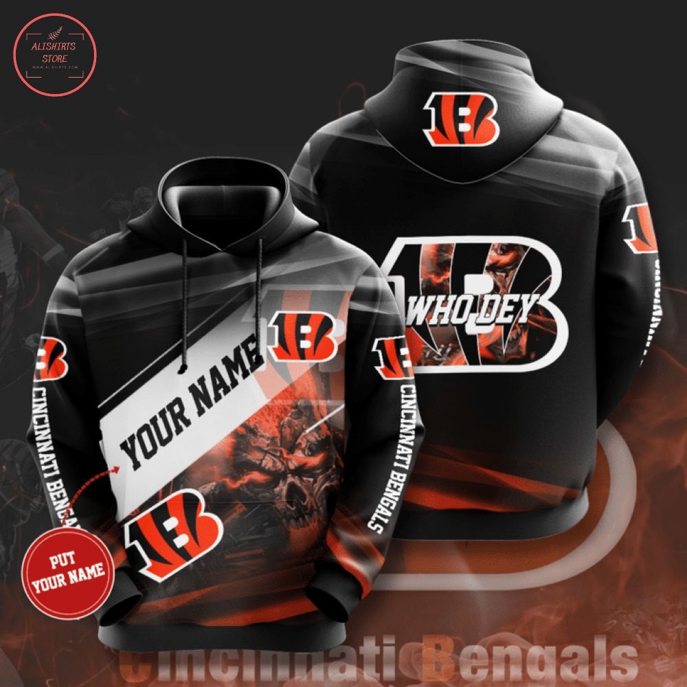 NFL Cincinnati Bengals Who Dey Custom Name Hoodie