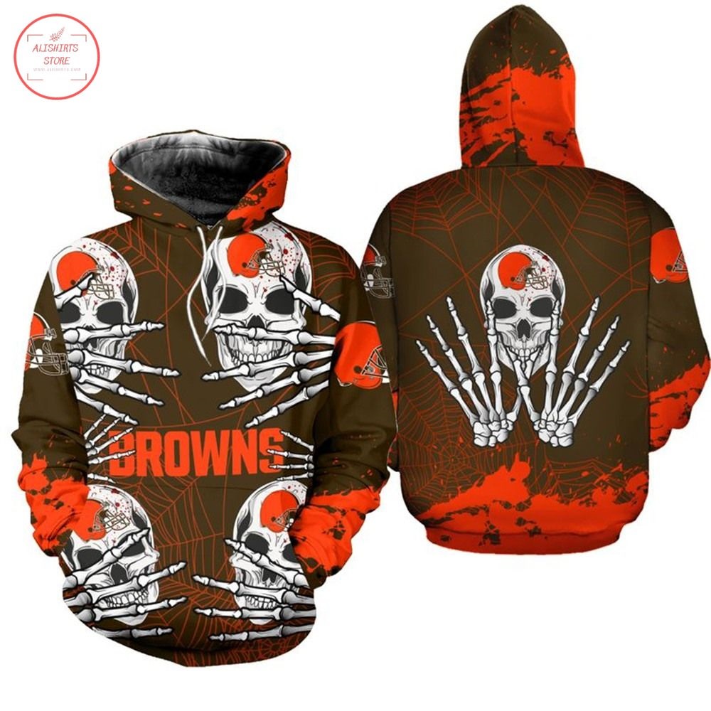 NFL Cleveland Browns Skull Halloween Hoodie