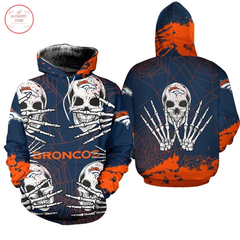 NFL Denver Broncos Skull Halloween Hoodie