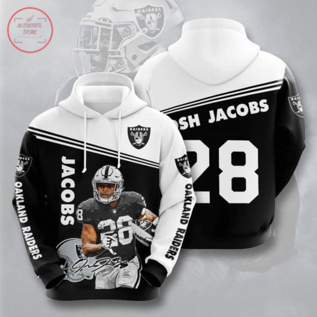 NFL Josh Jacobs Oakland Raiders Personalized Hoodie 3D
