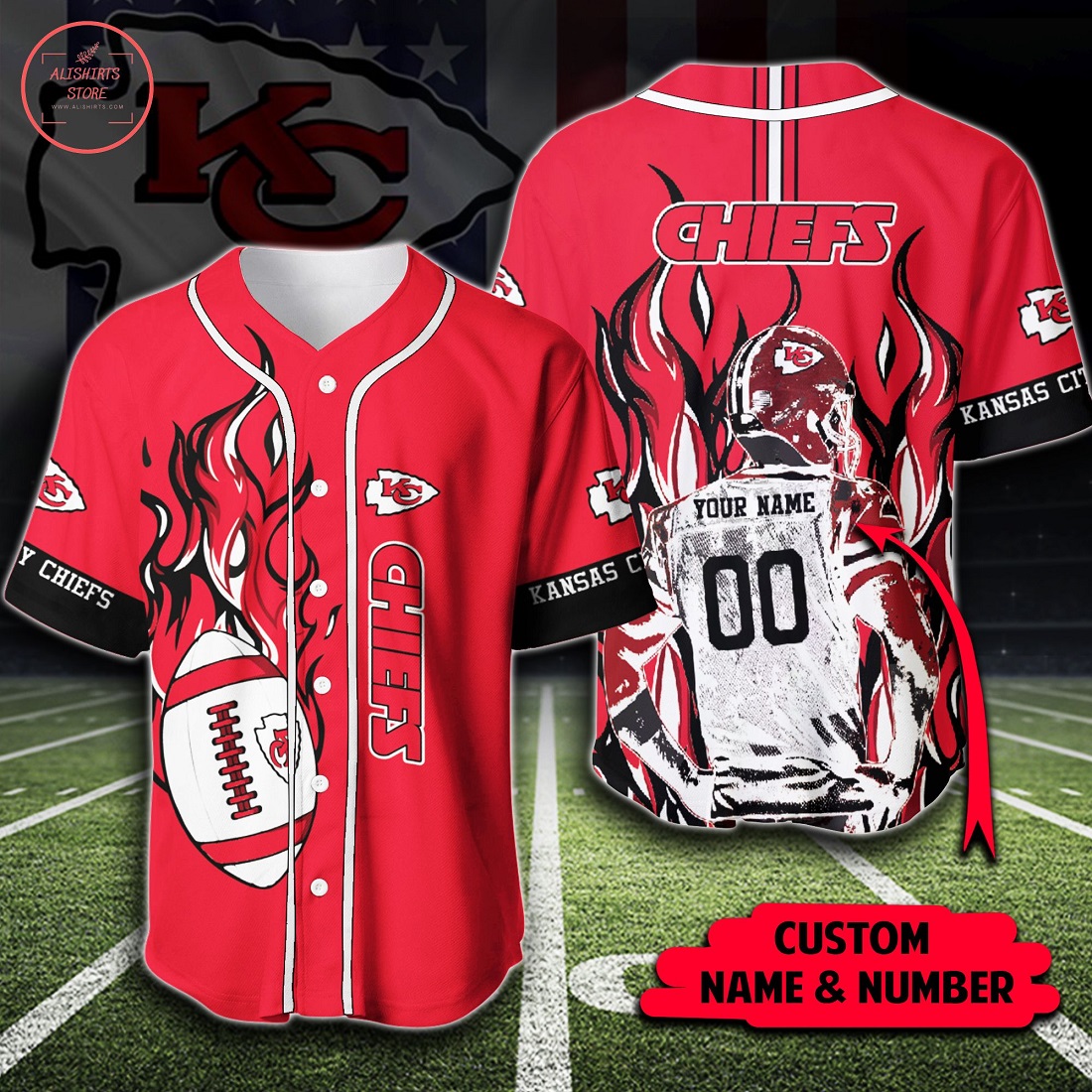 NFL Kansas City Chiefs Custom Baseball Jersey