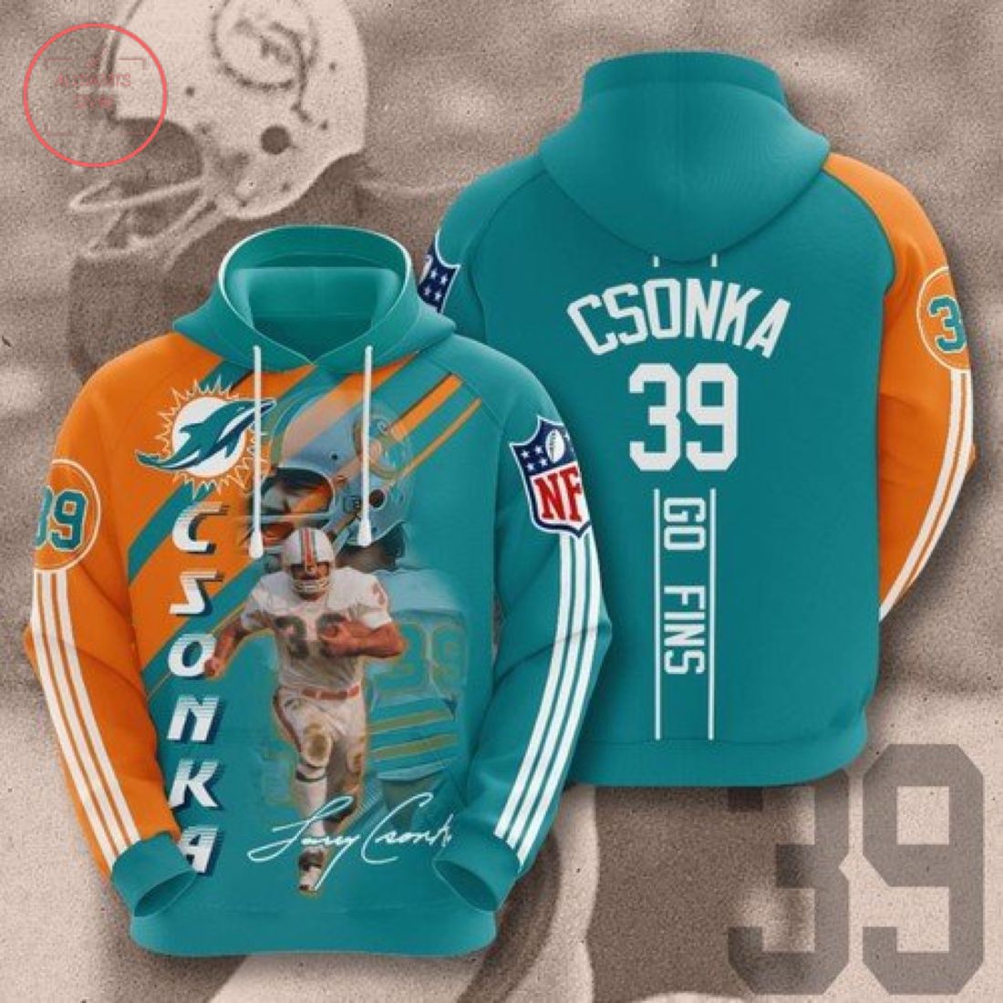 NFL Larry Csonka Miami Dolphins Personalized Hoodie 3D