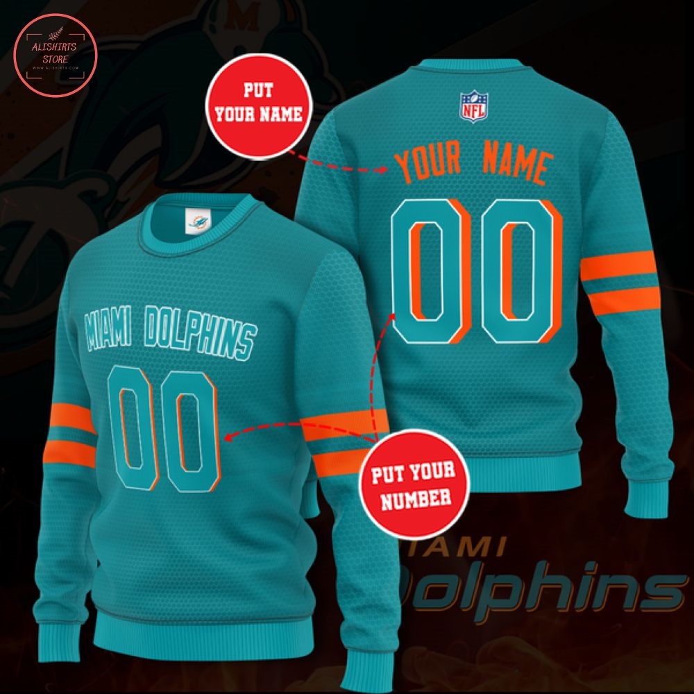 NFL Miami Dolphins Personalized Sweater