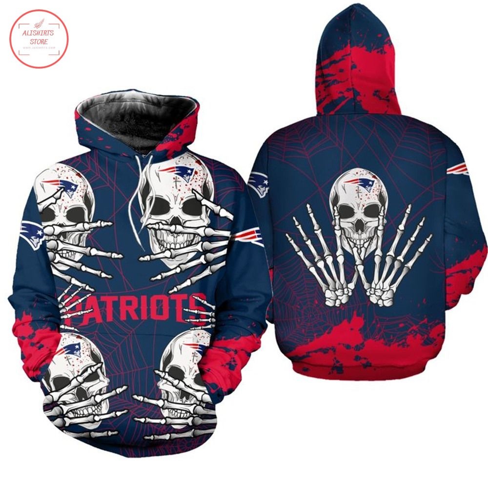 NFL New England Patriots Skull Halloween Hoodie