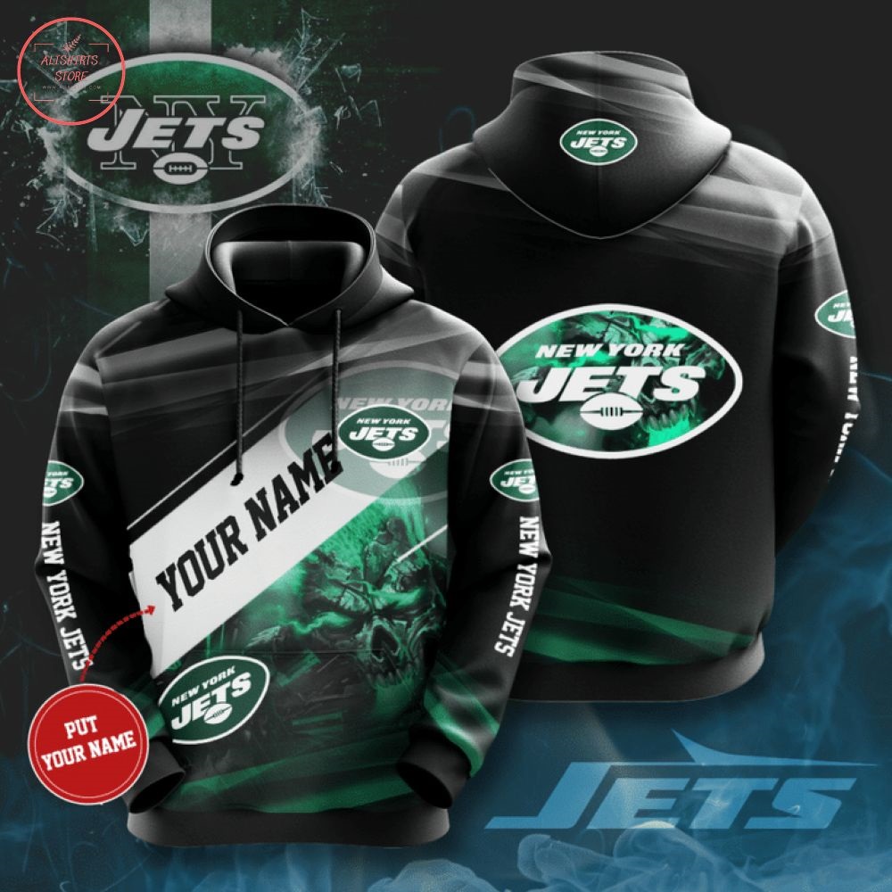 NFL New York Jets Custom Name 3d Hoodie