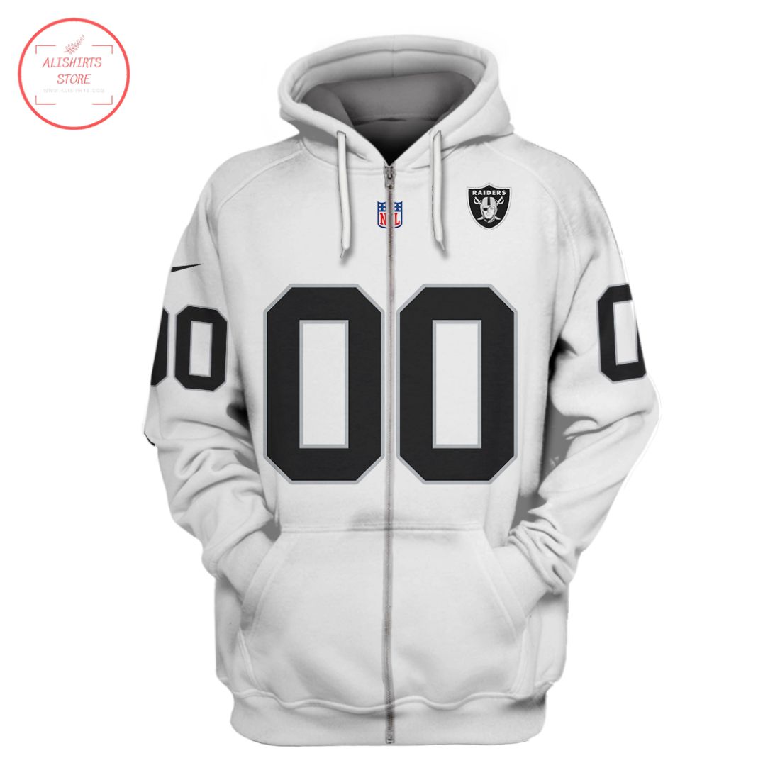 NFL Oakland Raiders Personalized White Shirt and Hoodie