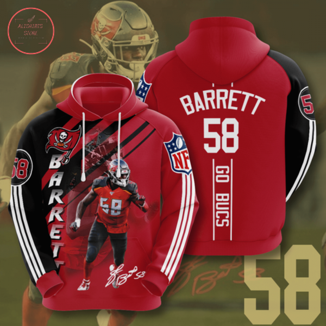 NFL Shaquil Barrett Tampa Bay Buccaneers Personalized Hoodie 3D