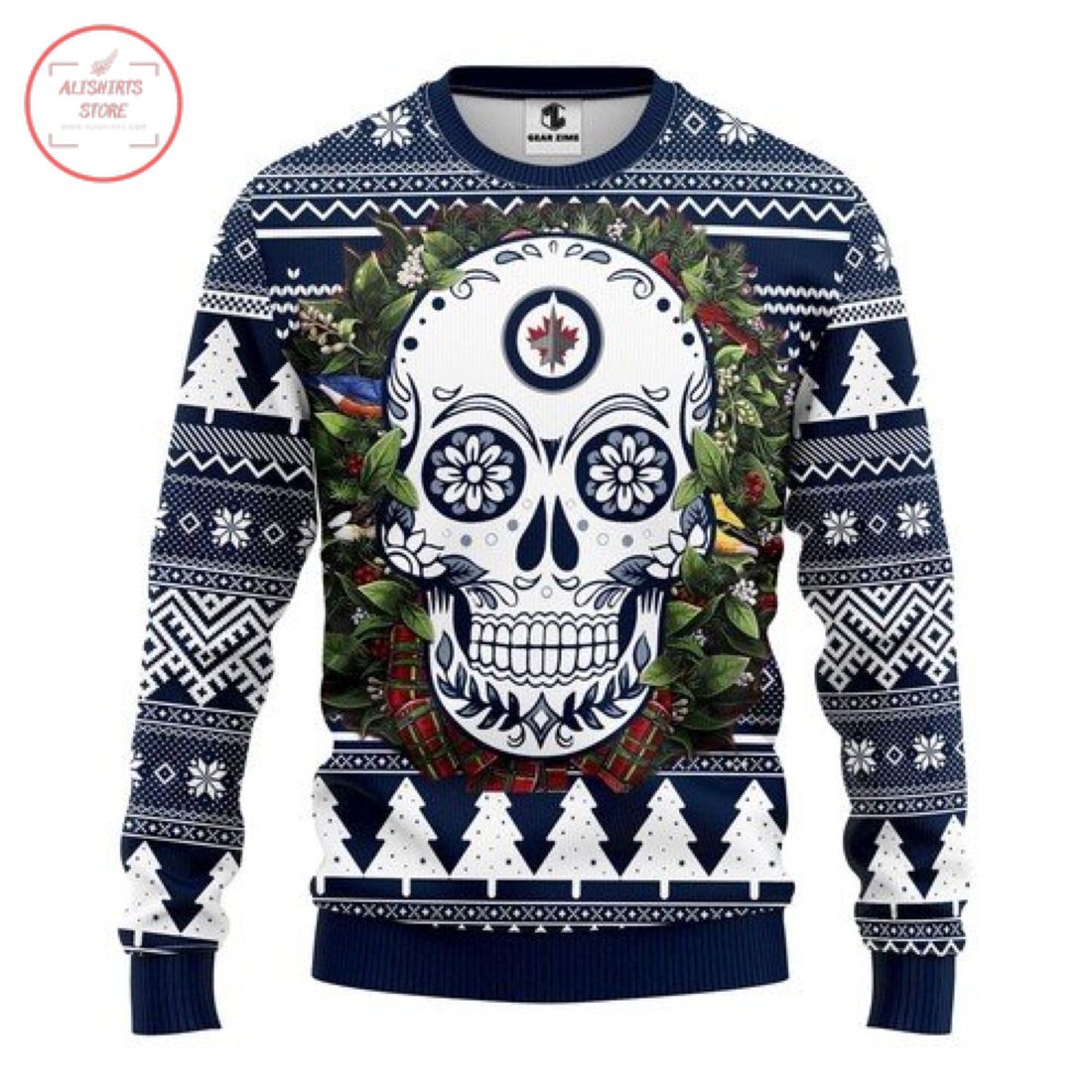 Nhl Winnipeg Jets Skull Christmas Sweater