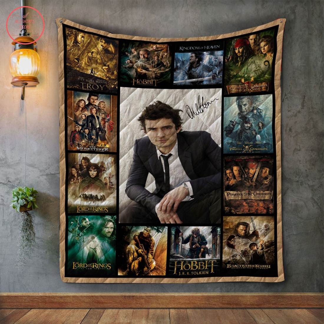 Orlando Bloom Signatures Quilt Blanket