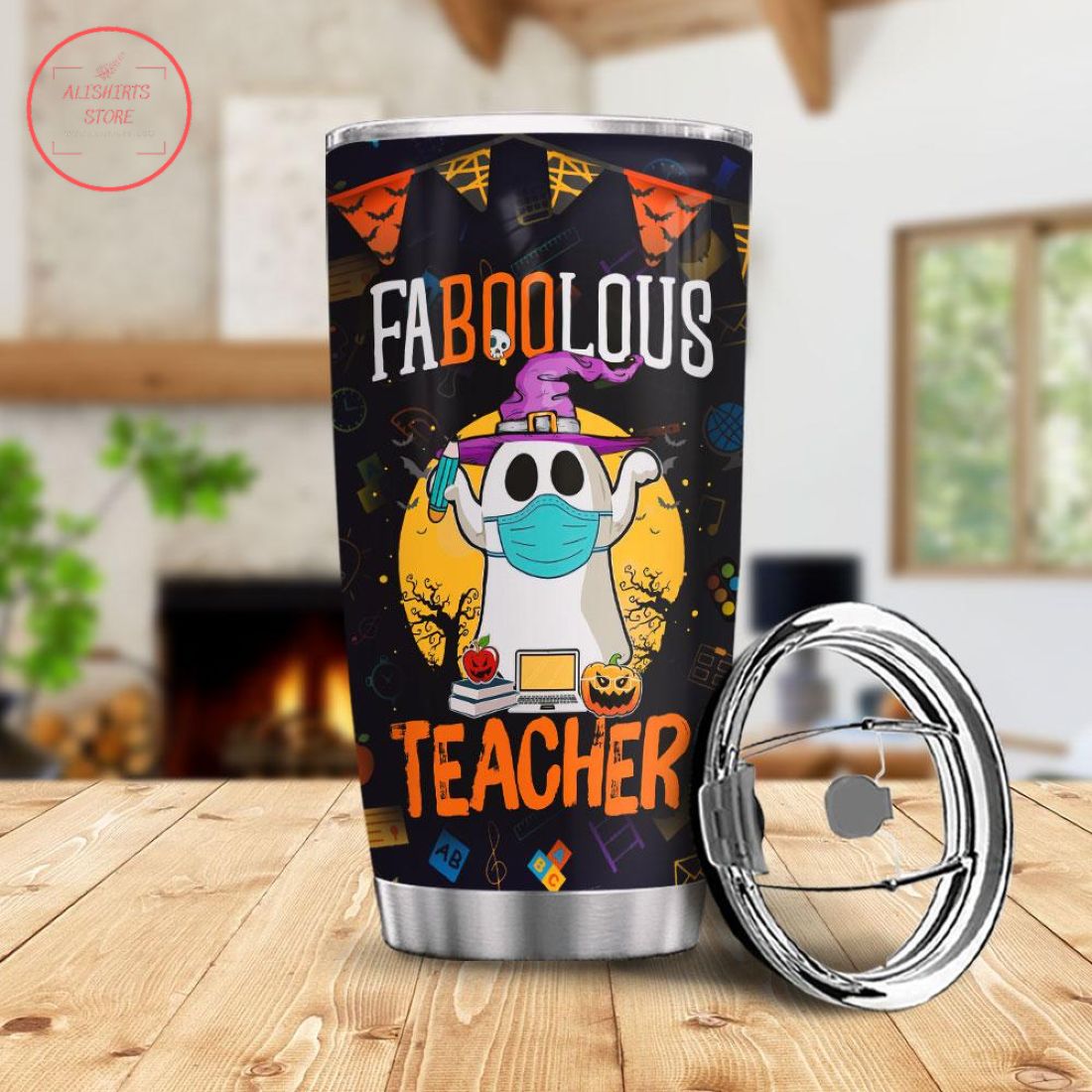 Personalized FaBOOlous Ghost Teacher Halloween Tumbler