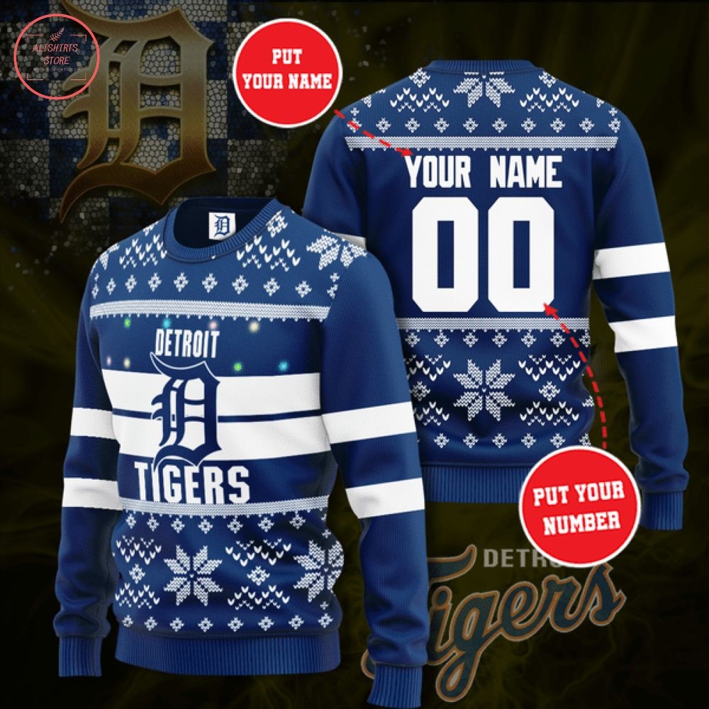 Personalized MLB Detroit Tigers Christmas Sweater