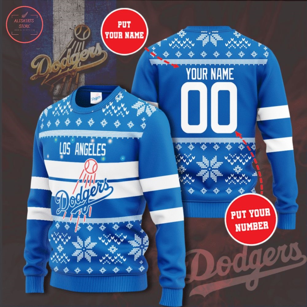 Personalized MLB Los Angeles Dodgers Christmas Sweater