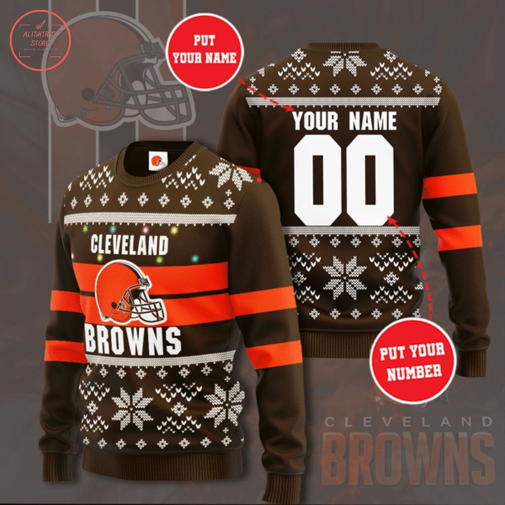 Personalized NFL Cleveland Browns Christmas Sweater