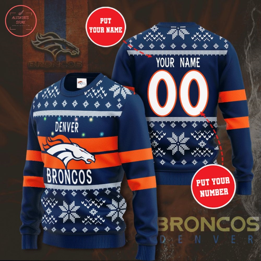 Personalized NFL Denver Broncos Christmas Sweater
