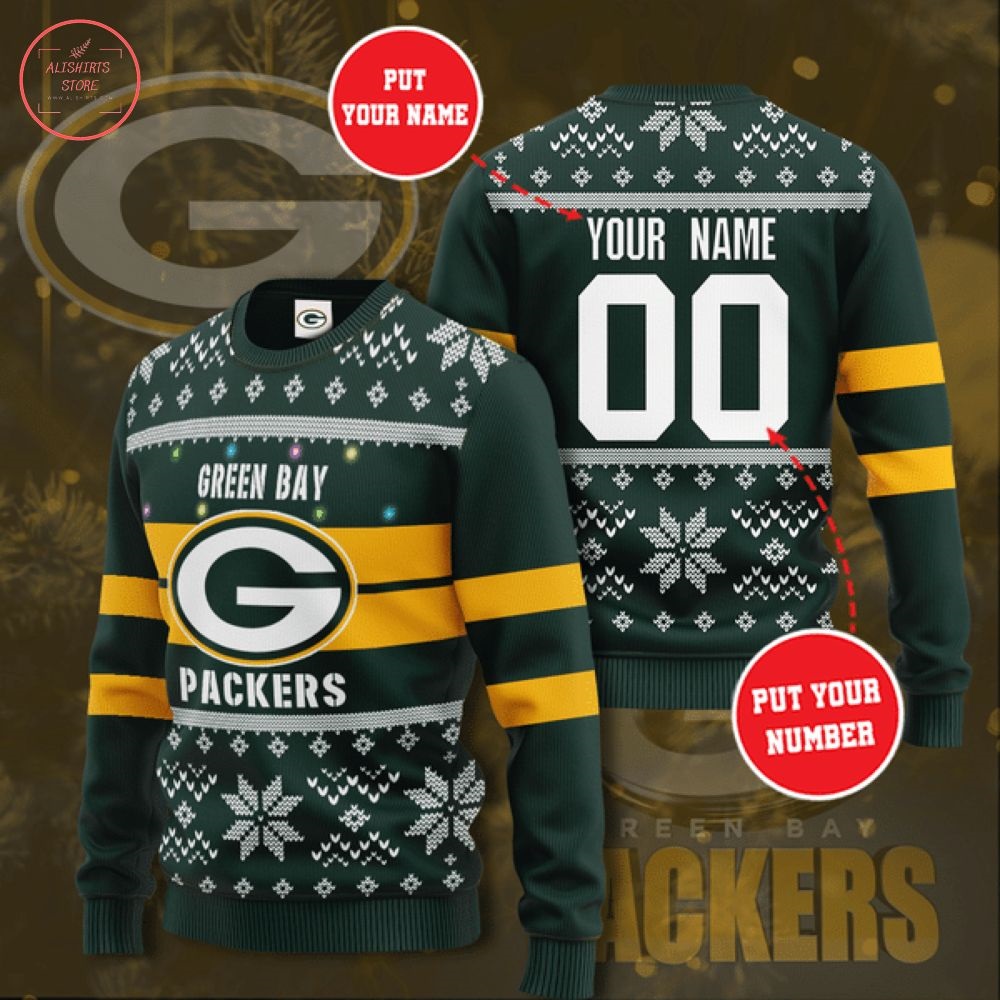 Personalized NFL Green Bay Packers Christmas Sweater