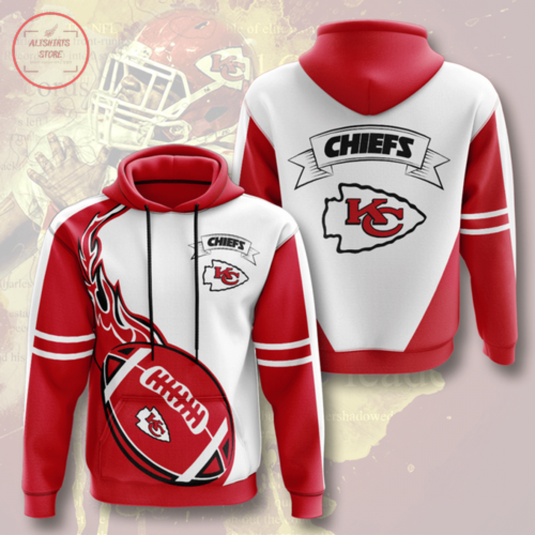 Personalized NFL Kansas City Chiefs Hoodie 3D