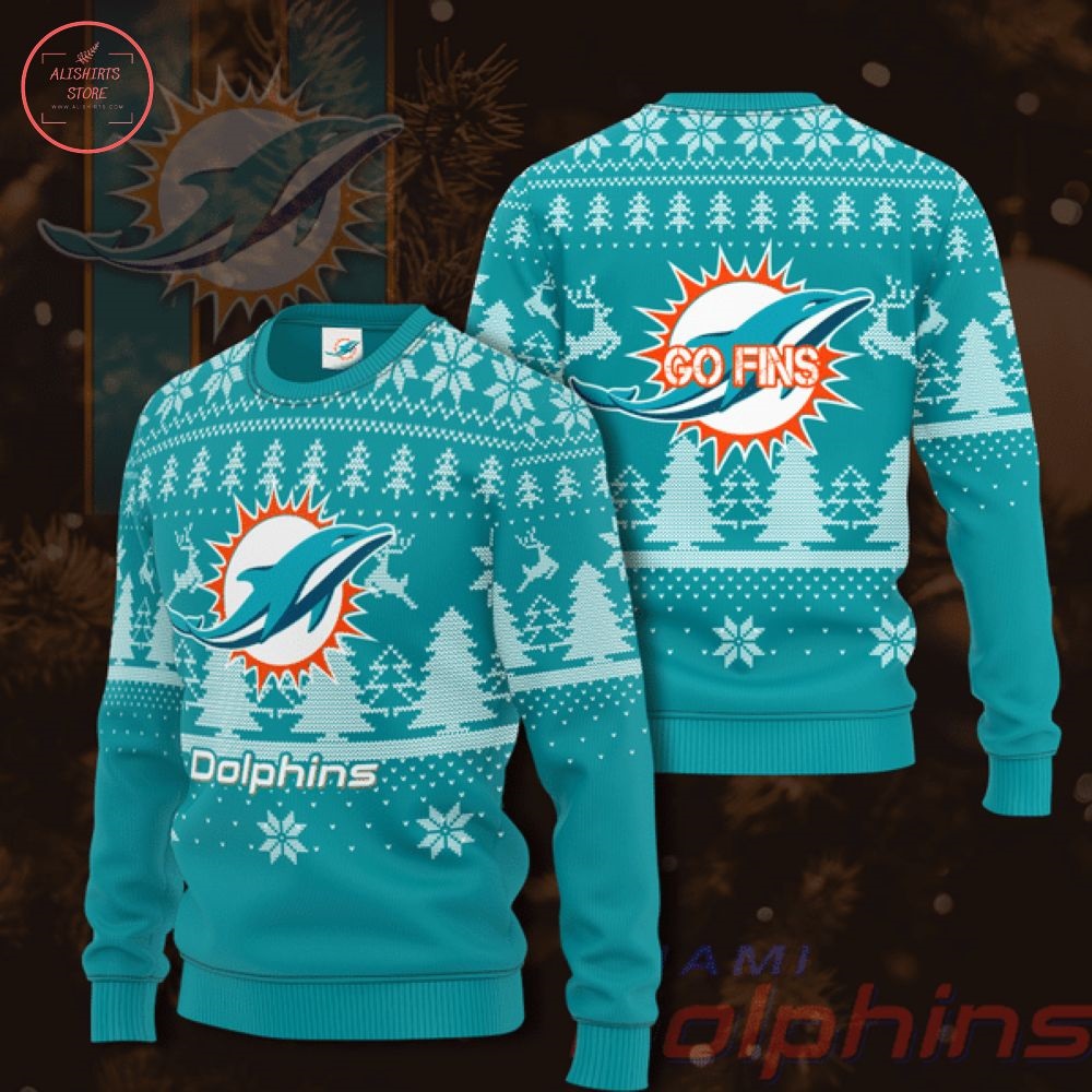 Personalized NFL Miami Dolphins Christmas Sweater